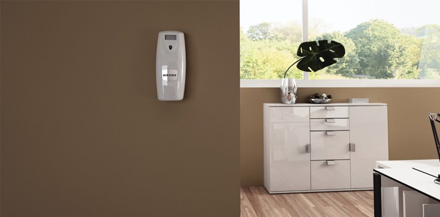 Airoma®-Dispenser-White-In-Room